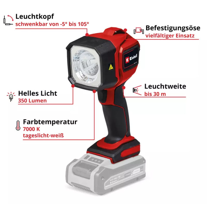 Einhell Akku-Lampe TC-CL 18/350 Li - Solo, 4514175